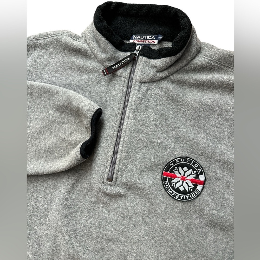 Vintage 90’s Nautica Competitive 1/4 Zip Sweatshirt Adult XL Gray Pullover Men’s
